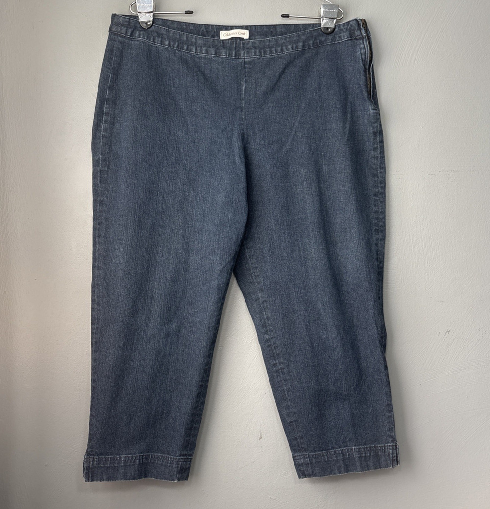 Coldwater Creek Capris Jeans Size 16 Blue Stretch Denim Cropped Pants Normcore
